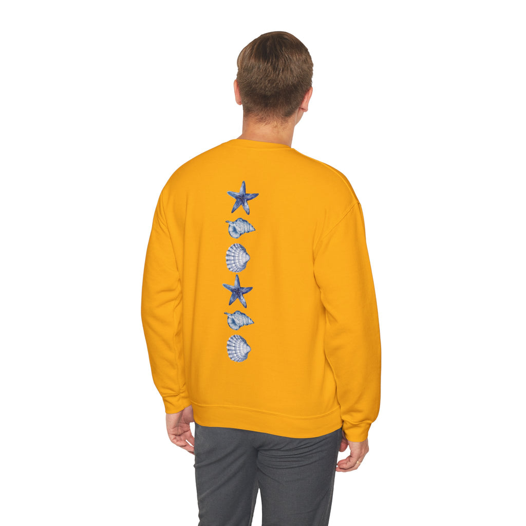 ORVIAN — Sea Turtle & Seashell Starfish Crewneck, Coastal Ocean Nautical Unisex Heavy Blend