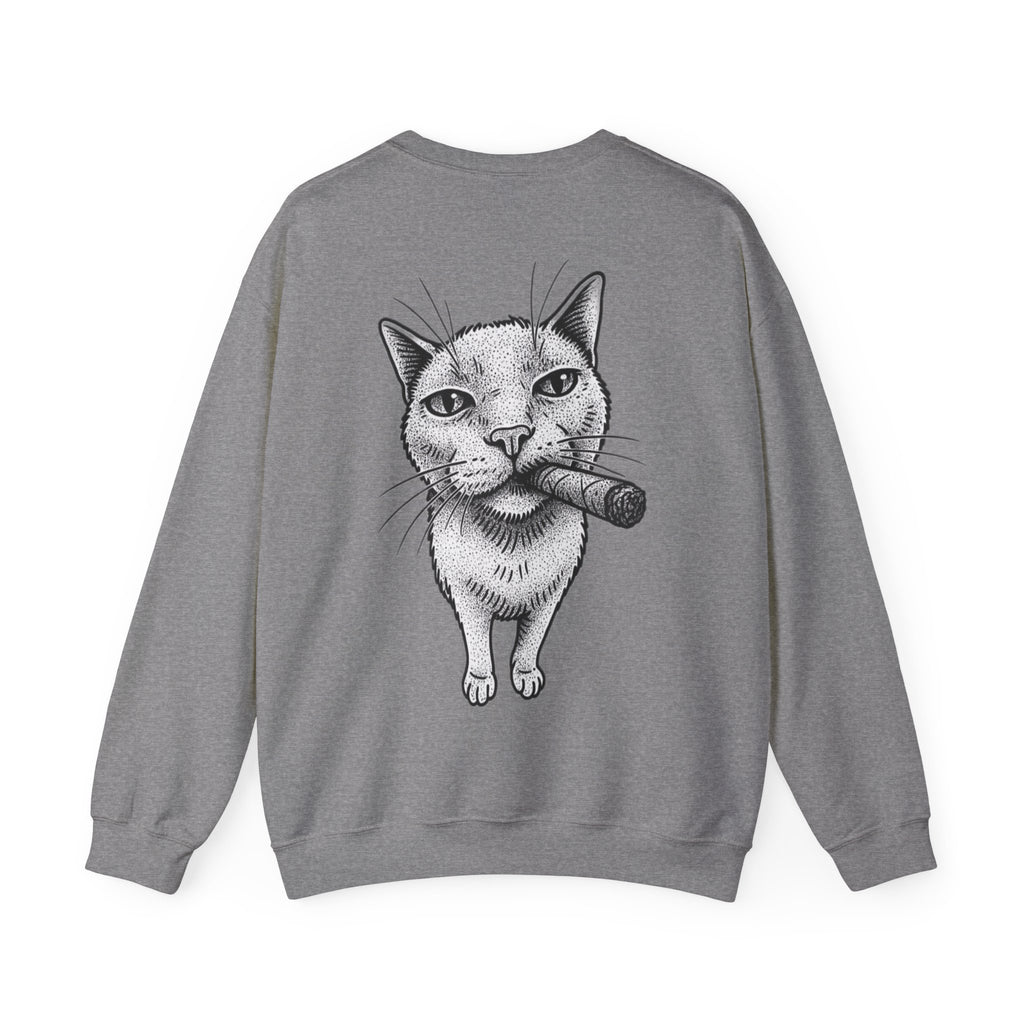 ORVIAN — Chaos Cat Crewneck, Reversed Lettering & Rebel Cat Graphic Unisex Heavy Blend
