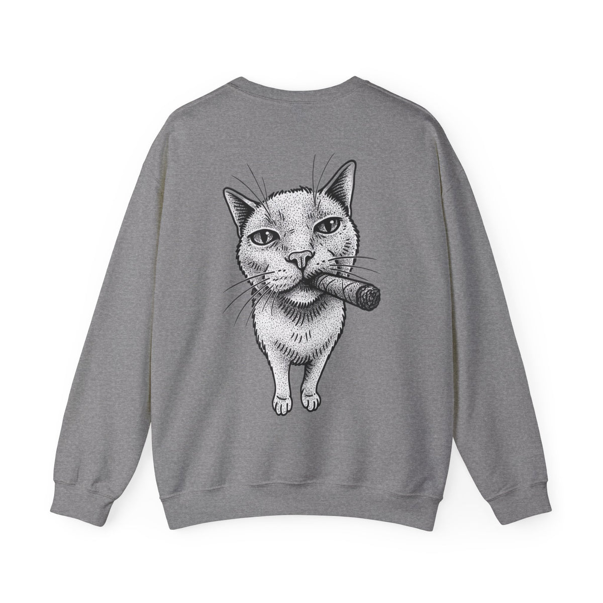 ORVIAN — Chaos Cat Crewneck, Reversed Lettering & Rebel Cat Graphic Unisex Heavy Blend