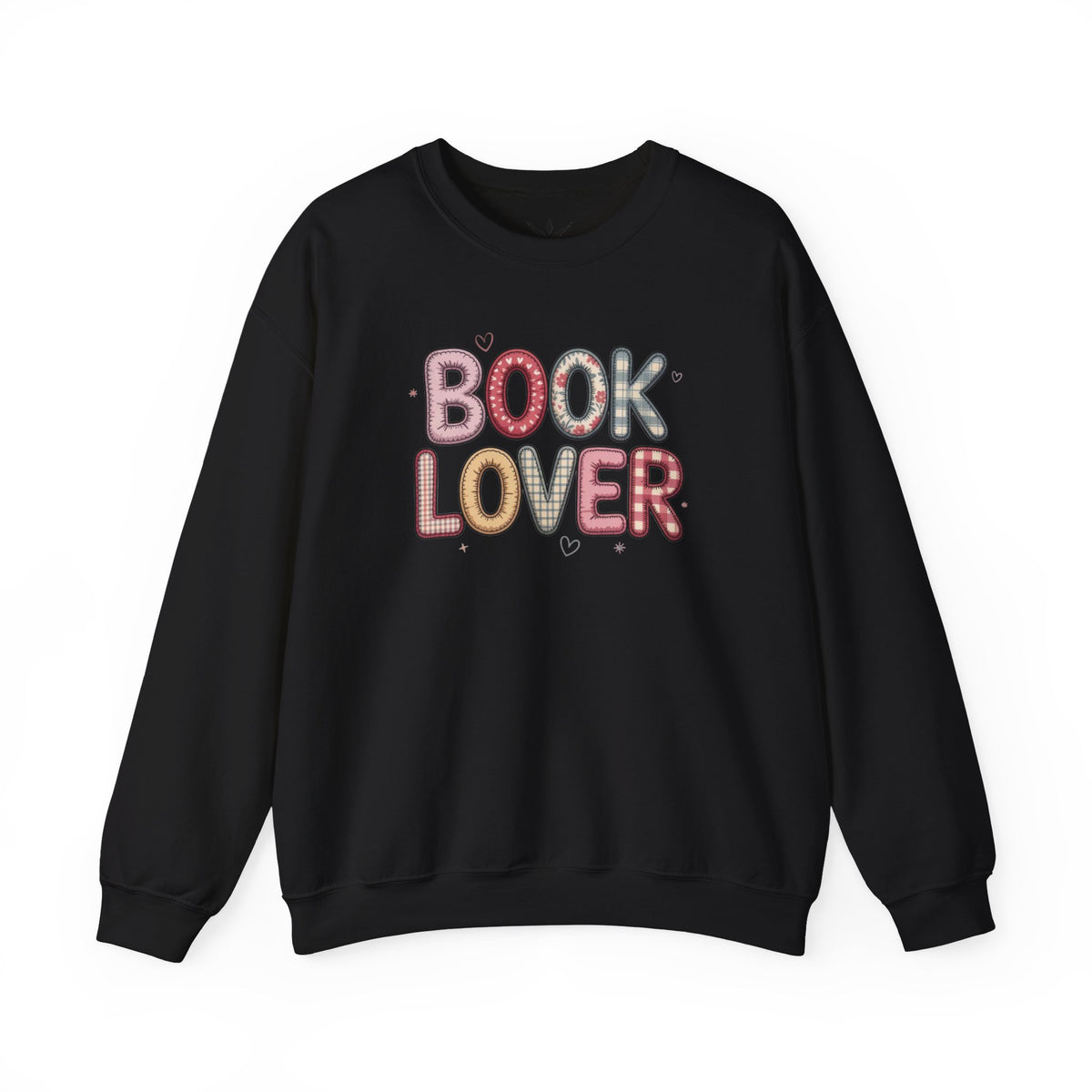 ORVIAN — Book Lover Floral Crewneck, Colorful Typography & Rose Book Stack Unisex Heavy Blend