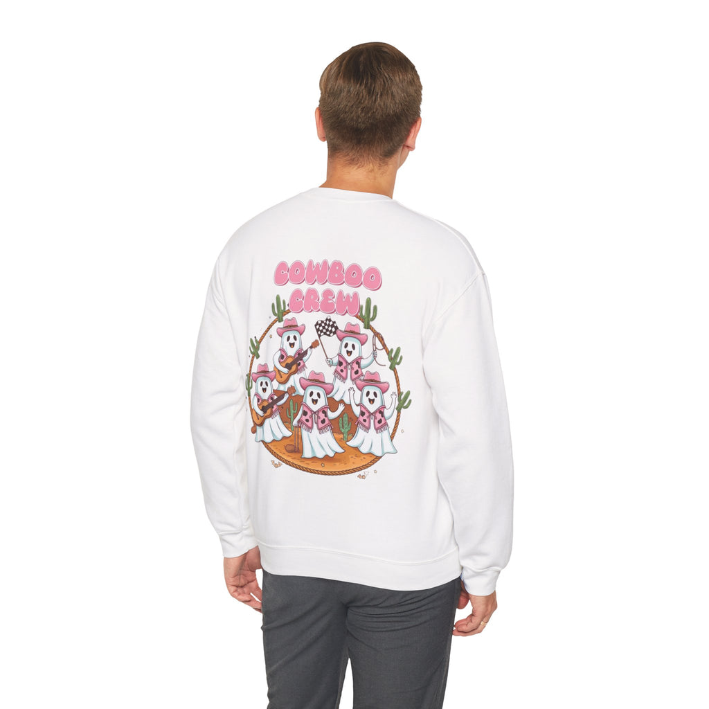ORVIAN — Howdy Halloween Ghost Cowboy Crewneck, Pink Cowboo Western Unisex Heavy Blend