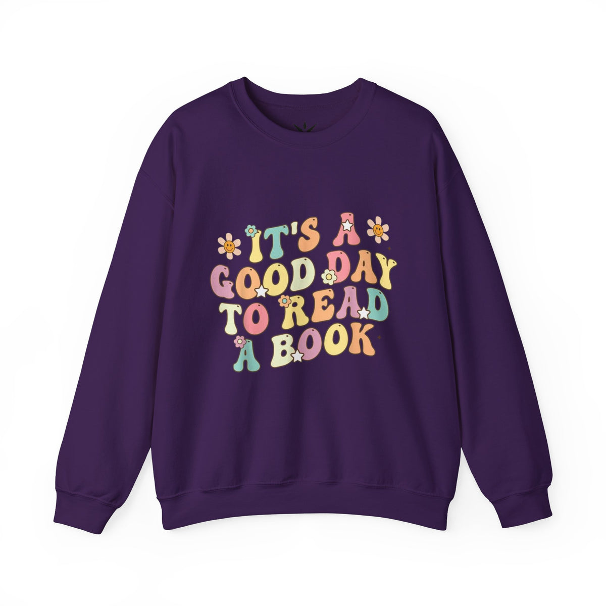 ORVIAN — Good Day to Read a Book Crewneck, Retro Floral Book Lover Sweatshirt Unisex Heavy Blend