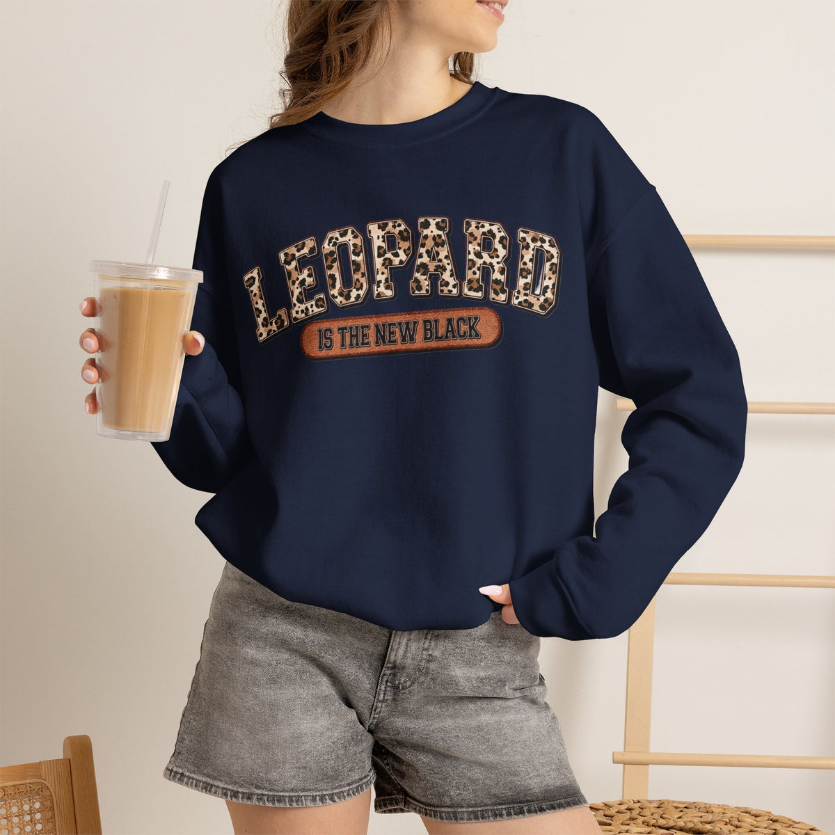 ORVIAN — Leopard Is The New Black & God Is Good Coquette Bow Crewneck, Faith-Inspired Unisex