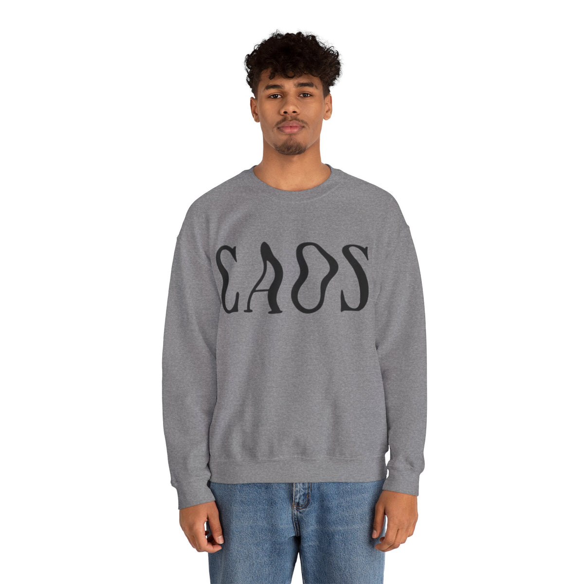 ORVIAN — Chaos Cat Crewneck, Reversed Lettering & Rebel Cat Graphic Unisex Heavy Blend