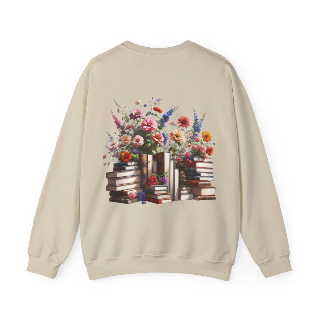 ORVIAN — Steampunk Floral Pocket Watch & Blooming Books Crewneck, Vintage Literary Unisex