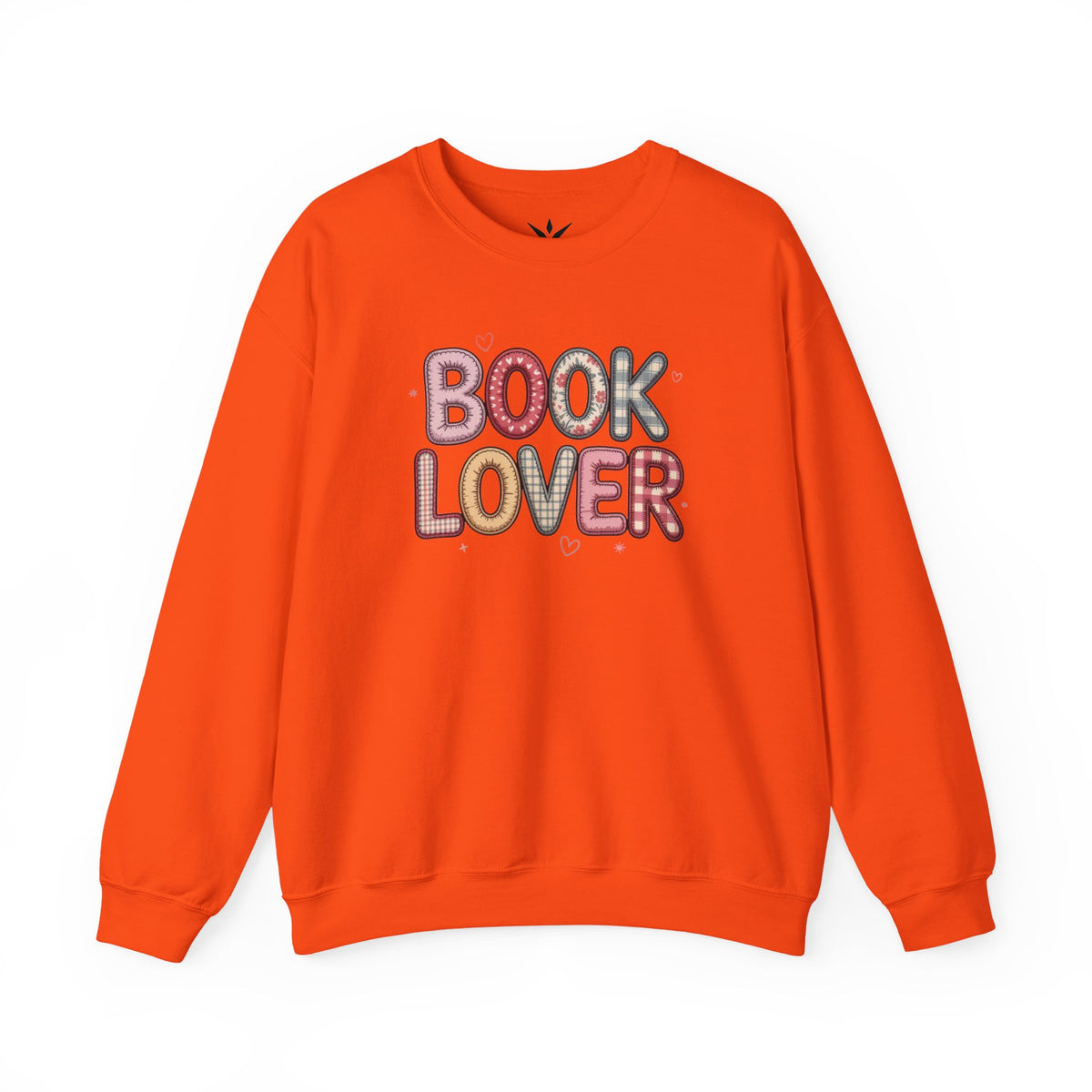 ORVIAN — Book Lover Floral Crewneck, Colorful Typography & Rose Book Stack Unisex Heavy Blend