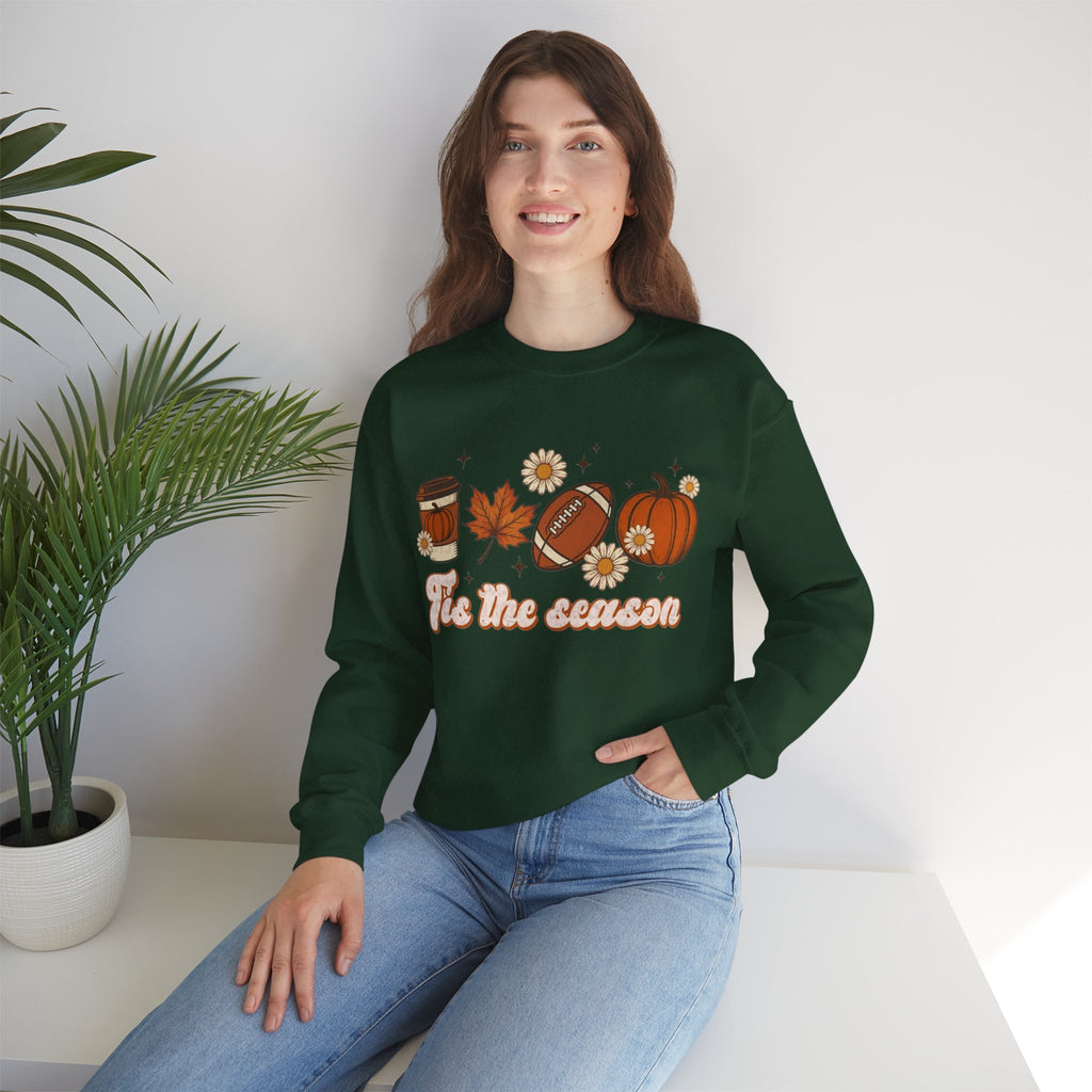 ORVIAN — ’Tis the Season Fall & Football Crewneck, Fall Sweet Fall Daisy Unisex Heavy Blend