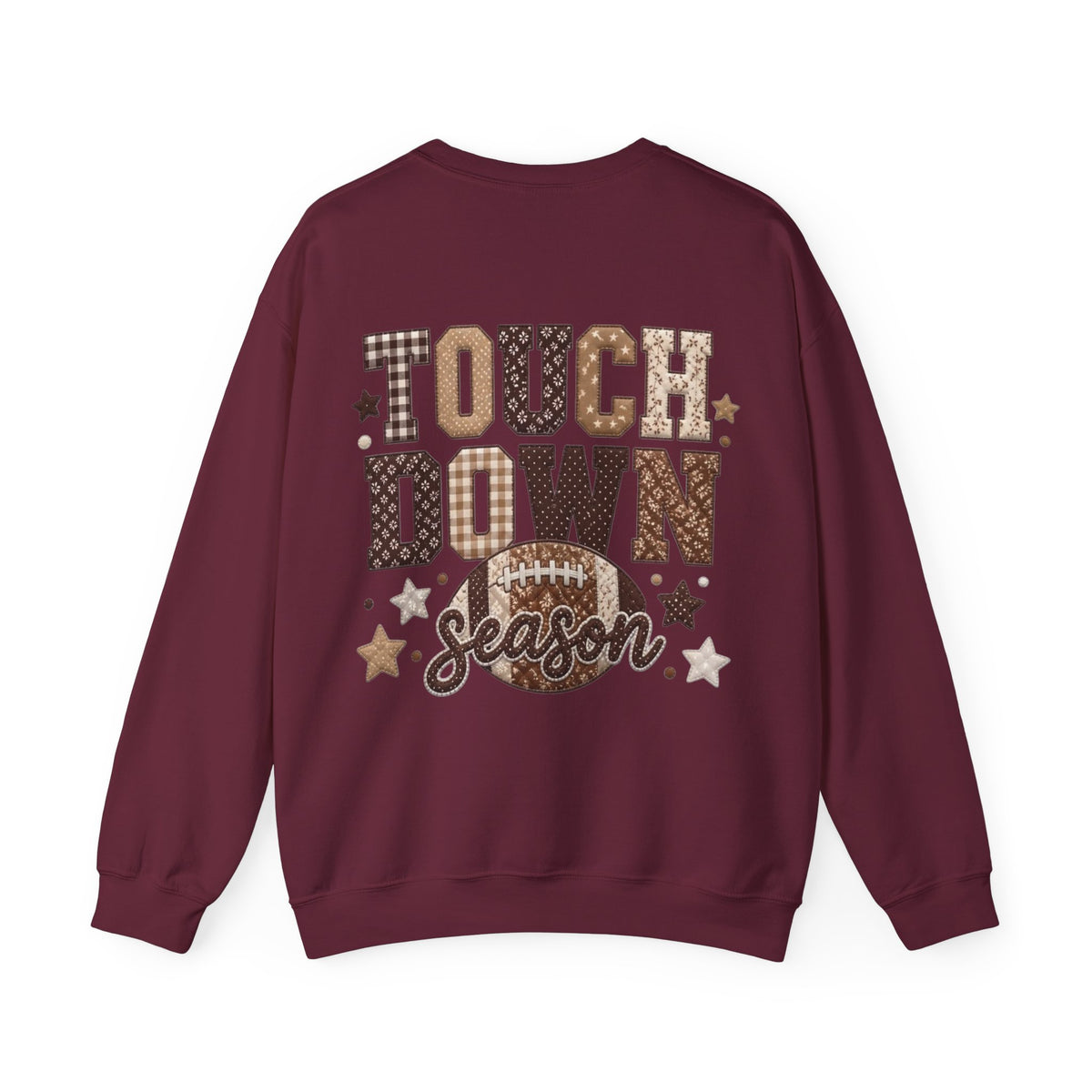 ORVIAN — Touchdown Season Football Bow Crewneck, Sparkle Game Day Sporty Unisex Heavy Blend