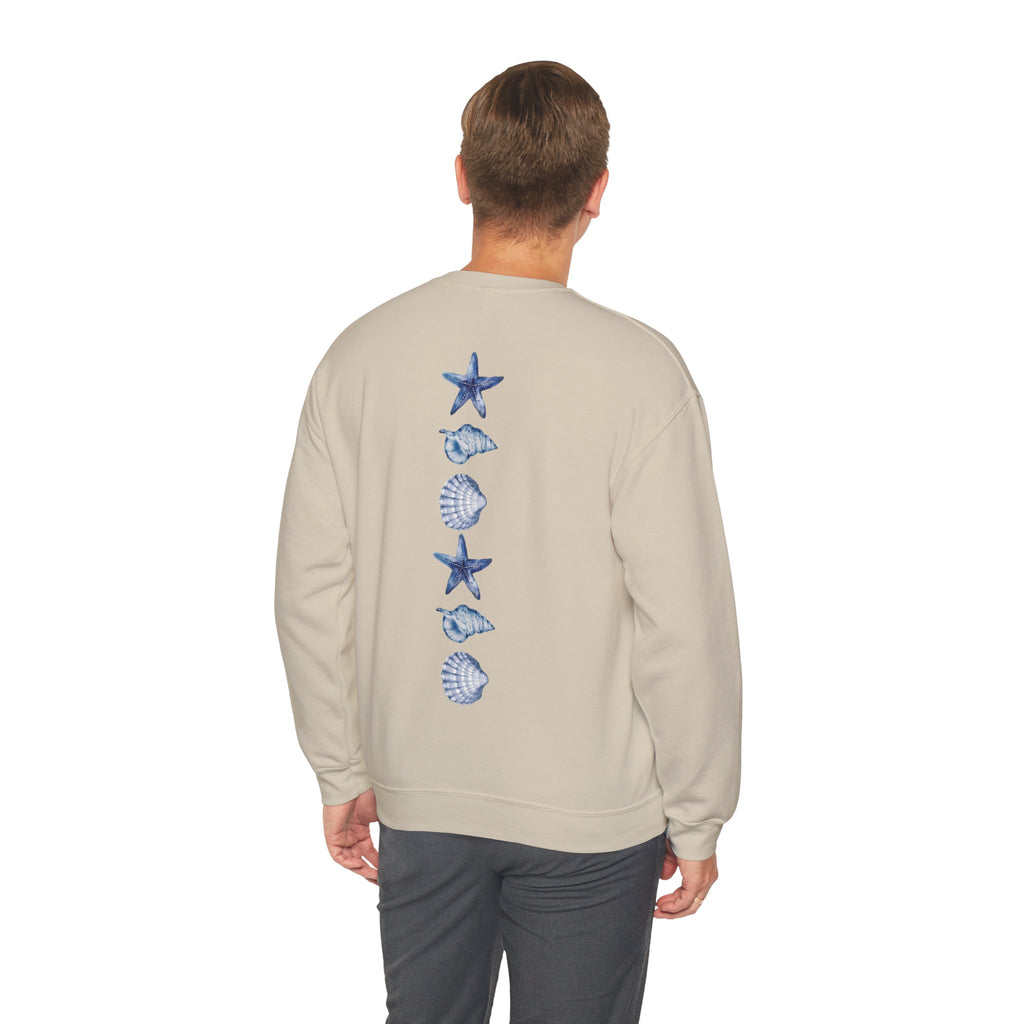 ORVIAN — Sea Turtle & Seashell Starfish Crewneck, Coastal Ocean Nautical Unisex Heavy Blend