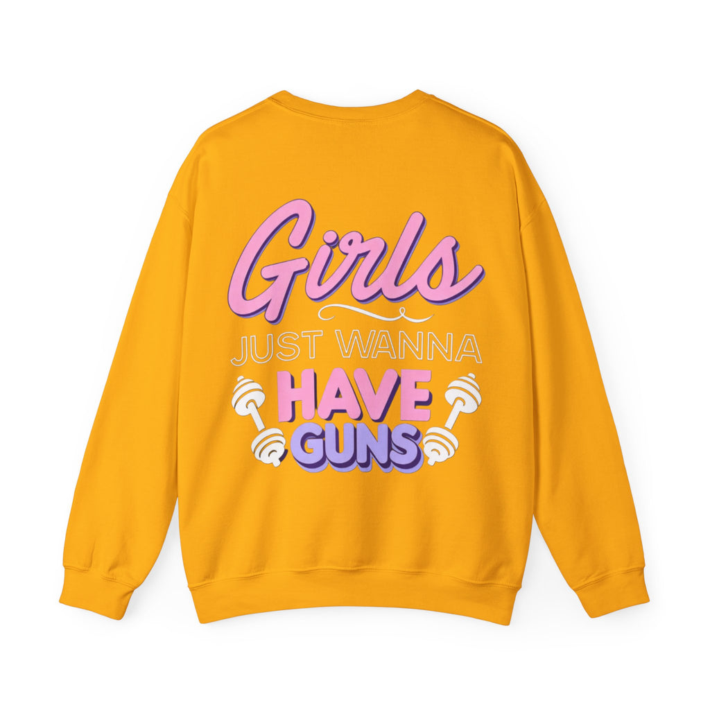 ORVIAN — Muscle Mommy Girls Just Wanna Have Guns Crewneck, Bold Feminine Typography Unisex